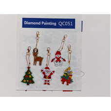                 OP=OP DIY Diamond painting Sleutelhanger KERST 2 - 5 stuks