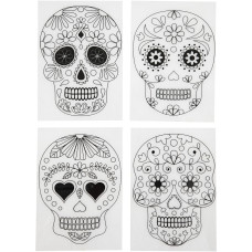Krimpfolie SUGAR SKULL  4 stuks