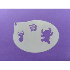 Medium stencil  - Blauw monster met bloem