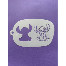 Medium Stencil - Blauw monster zittend