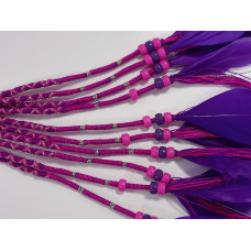 Ibiza wrap met veer (020) Fuchsia Paars gekruist (~30 cm.)