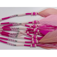 Ibiza wrap met veer (037) Lichtroze - Fuchsia (~30 cm.)