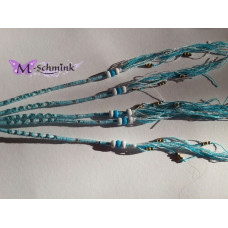 Ibiza wrap met kraaltjes (044) Lichtblauw - Wit (~30 cm.)