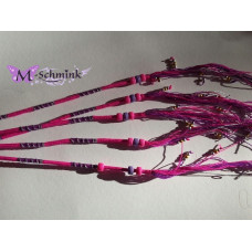 Ibiza wrap met kraaltjes (043) Fuchsia - Paars geblokt (~30 cm.)