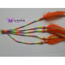 Ibiza wrap met veer (025) Oranje (~30 cm.)