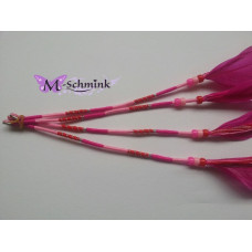 Ibiza wrap met veer (028) Roze - Rood (~30 cm.)