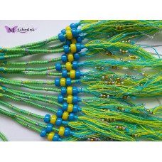 Ibiza wrap met kraaltjes (056  - Aqua-geel (~30 cm.)