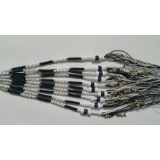 Ibiza wrap met kraaltjes (047) Zwart - Wit geblokt (~30 cm.)