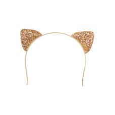  Diadeem kattenoortjes glitter GOUD