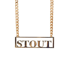                                                                    OP=OP  Ketting met hanger STOUT - GOUD